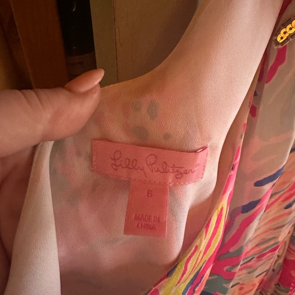 Vibrant Pink and Multicolor One-Shoulder Dress - Picture 3 of 5